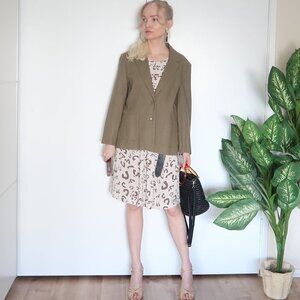 Beyond Vintage Single-breasted Linen Blend Blazer